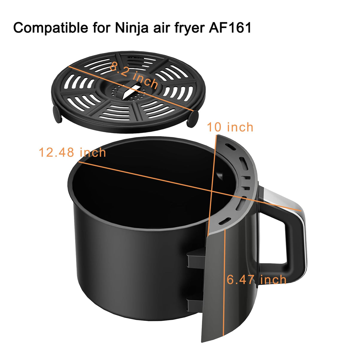 Croask air fryer basket for Ninja AF161 with non-stick surface supports easy food release.