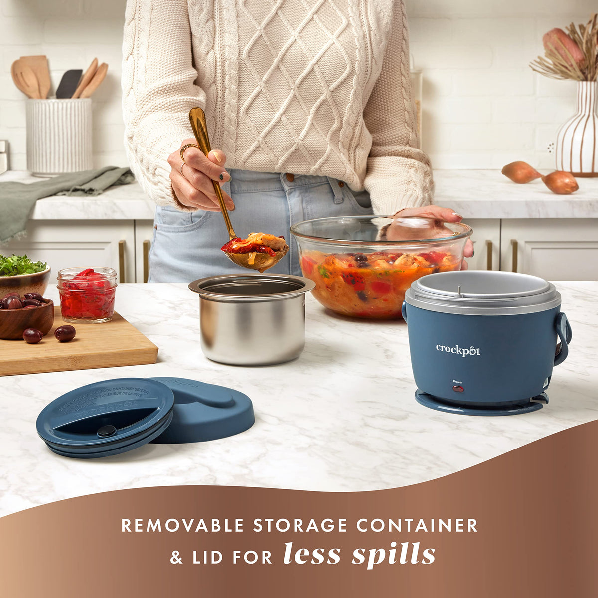 Crock-Pot 20oz soft-touch exterior with matte finish for a premium feel.