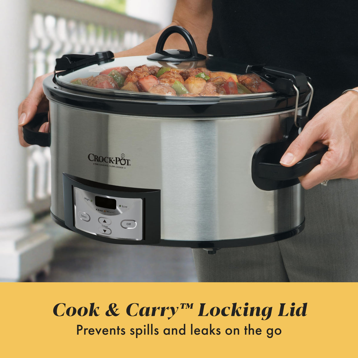 Crock-Pot 6 Quart Cook & Carry oven safe up to 400F for finishing dishes