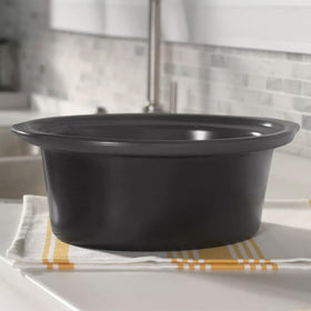Crock-Pot 7-Quart slow cooker showing dishwasher-safe lid and stoneware for quick cleanup.