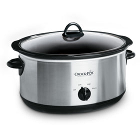 Crock-Pot 7-Quart slow cooker front view shows generous capacity for family meals