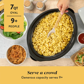 Crock-Pot 7-Quart slow cooker stainless steel exterior adds a sleek, durable kitchen look