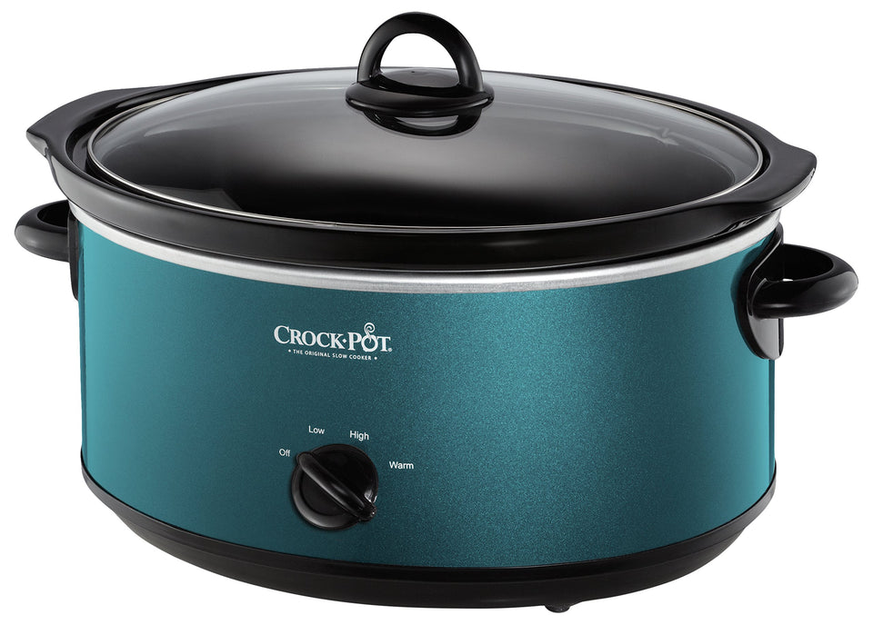 Crock-Pot 7-Quart turquoise slow cooker body, great for family meals