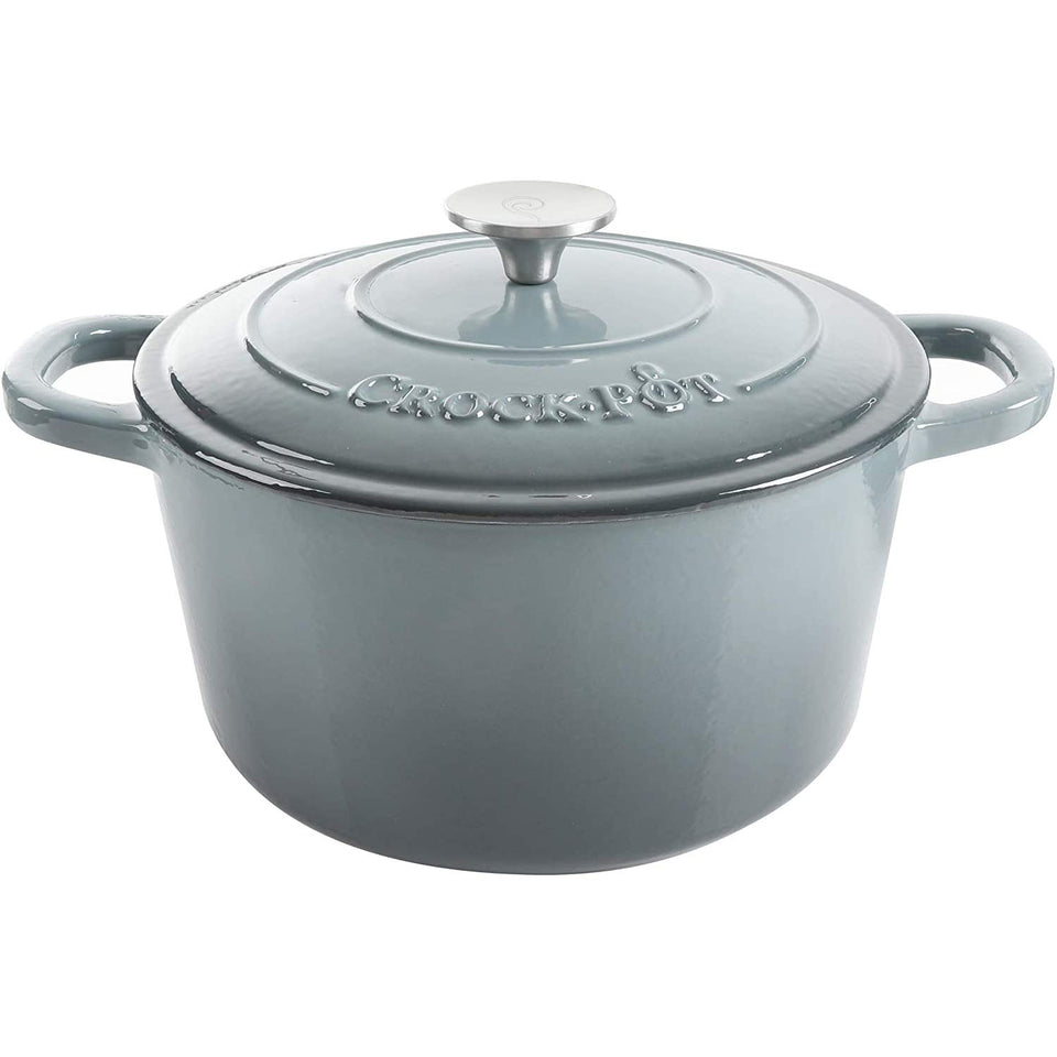 Crock-Pot Artisan 7-Quart Dutch Oven with slate-gray lid for even heating.