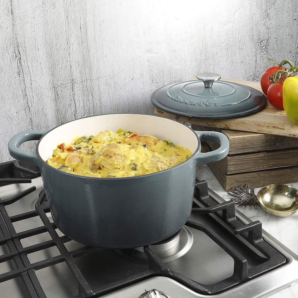 Crock-Pot Artisan enamel interior helps prevent sticking.