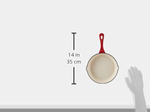 Crock-Pot Artisan skillet scarlet red on stove, oven safe up to 500F for versatility