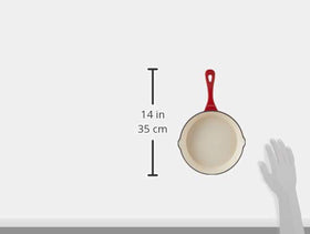 Crock-Pot Artisan skillet scarlet red on stove, oven safe up to 500F for versatility
