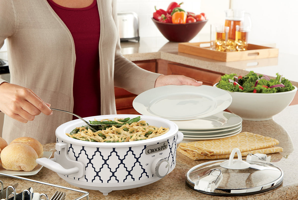 Removable Crock-Pot casserole stoneware for easy serving and cleanup.