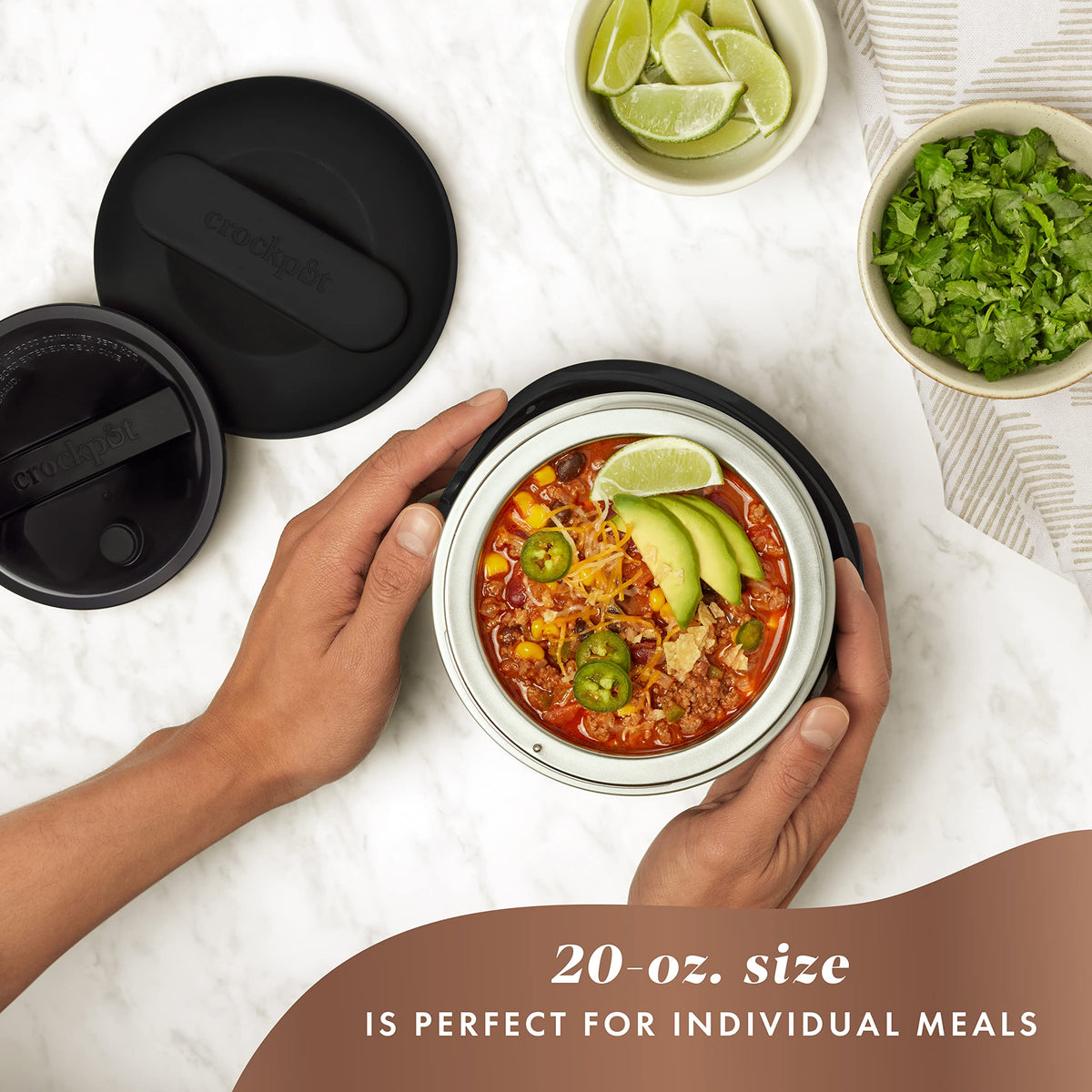 Crock-Pot electric lunch box detachable cord for easy storage.