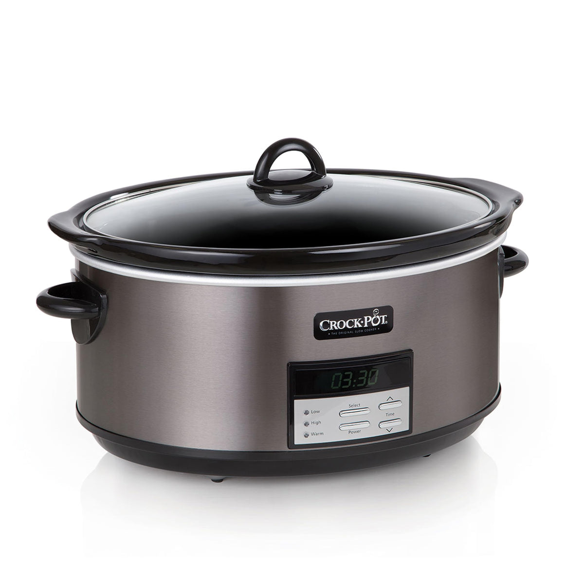 Crock-Pot large 8-quart slow cooker with digital timer for precise meal planning.