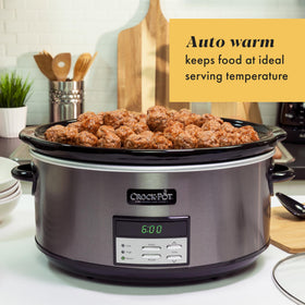 Crock-Pot large 8-quart stoneware pot delivers even heat for flavorful meals.