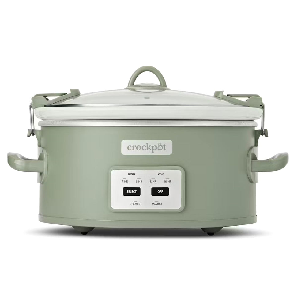 Crock-Pot locking lid with 6-quart capacity for mess-free transport.