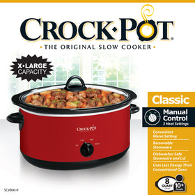 Crock-Pot oval removable stoneware for easy serving and cleanup.