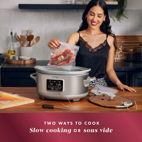 Crock-Pot removable temperature probe ensuring exact doneness during meals.