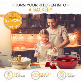 Crovora Banneton bread-proofing basket aids natural dough rise.