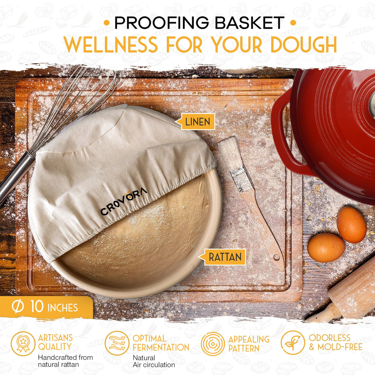 Crovora sourdough recipes included for easy bread making.