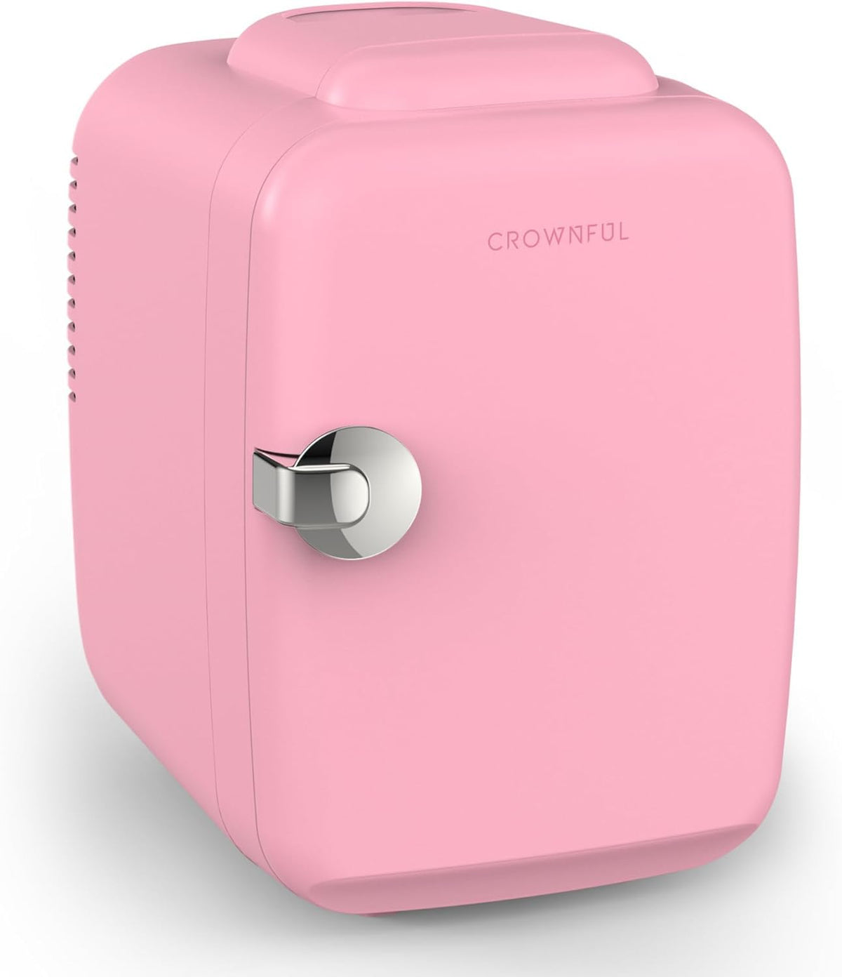 CROWNFUL 4L mini fridge demonstrating compact cooling for dorms and small spaces.