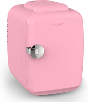 CROWNFUL 4L mini fridge demonstrating compact cooling for dorms and small spaces.