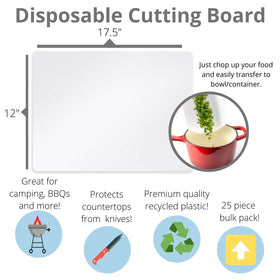 Crown Display disposable cutting board for commercial use and bulk prep
