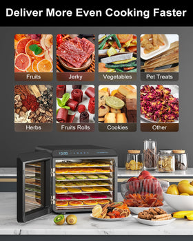 CROWNFUL dehydrator with digital control panel for customizable temps