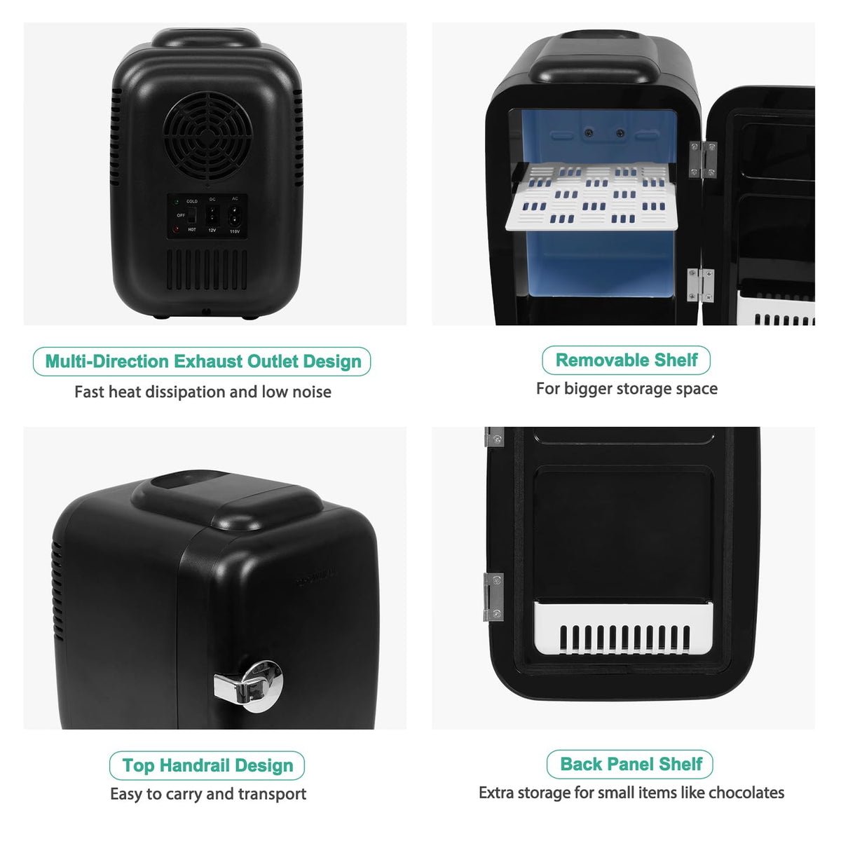 Crownful mini fridge ideal for skincare, cosmetics, and snacks in a dorm or office.