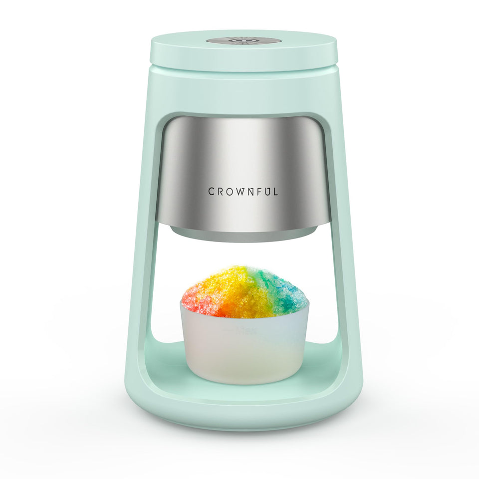 CROWNFUL shaved ice machine front view for quick snow cones at home.
