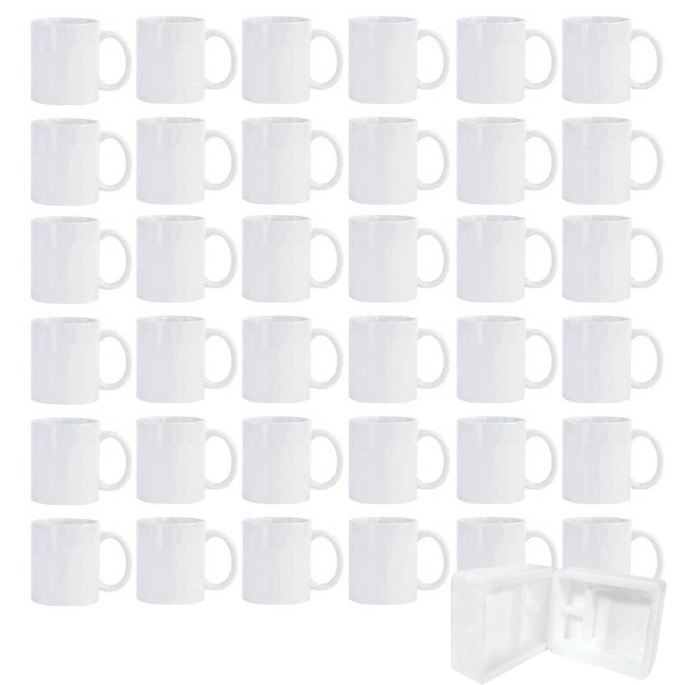 CRUMANCY sublimation mug coating for vibrant, long-lasting prints on 11oz white ceramic mugs.