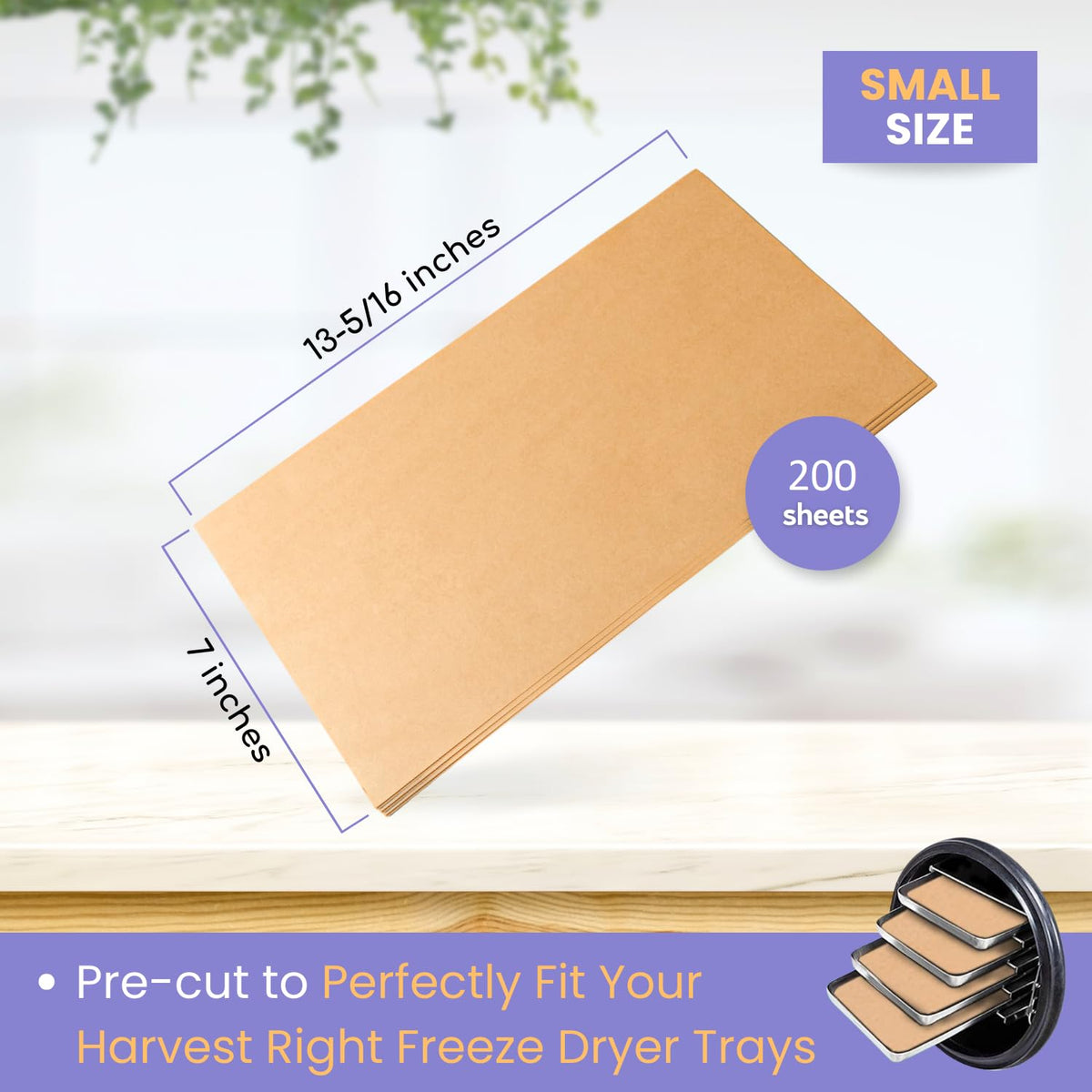 Crunch Co. pre-cut sheets on trays prevent sticking and simplify removal.
