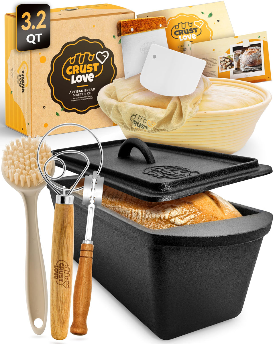 CRUSTLOVE rectangular Dutch oven with lid for even heat and crispy crusts.
