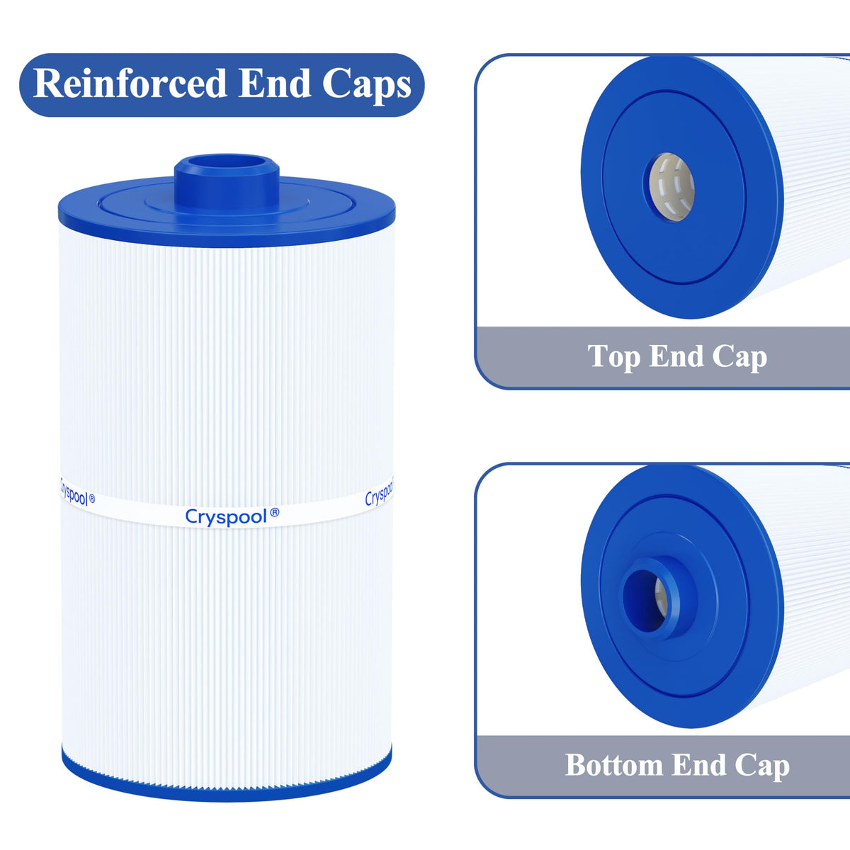 Cryspool 08008 filter pleats deep-clean capability renews performance.