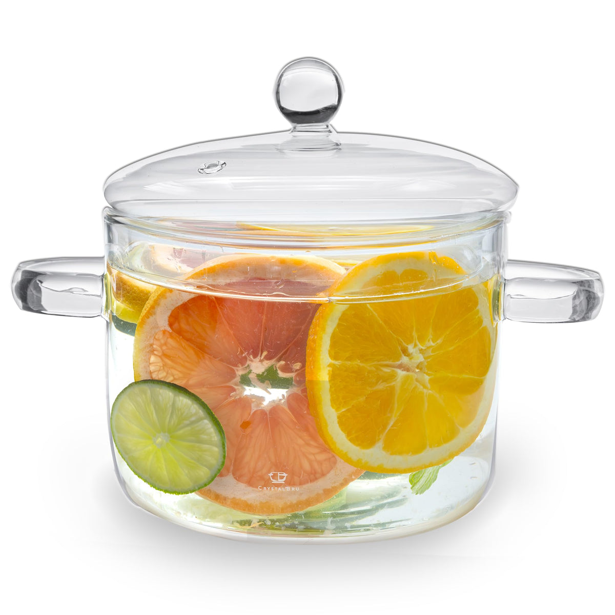 Crystalbru 2L simmer pot with lid showing versatile use for meals and warming liquids