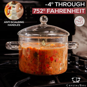 Crystalbru clear borosilicate glass pot lets you monitor cooking without lifting the lid