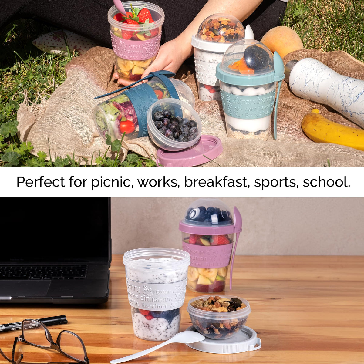 Crystalia colorful breakfast cups set to brighten morning routines.
