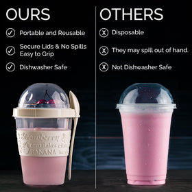 Crystalia portion-control 6-ounce cups support balanced breakfasts.