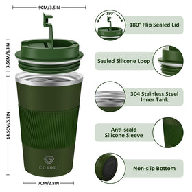 CS COSDDI 12oz tumbler lid close-up with airtight seal