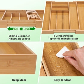 Csoravist block with seven steak knives demonstrates easy drawer access.