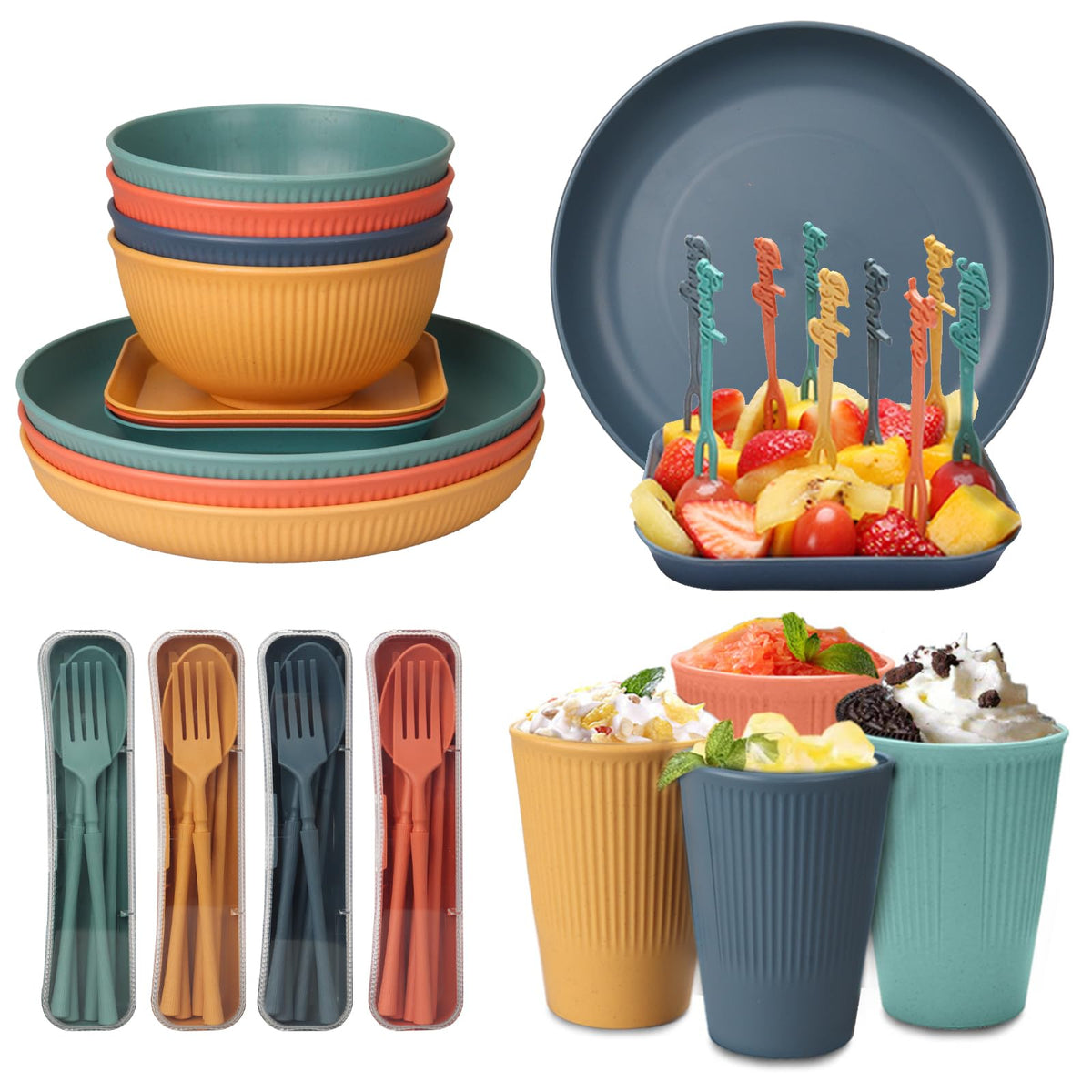 CSYY camping and picnic-ready dinnerware set for outdoor dining