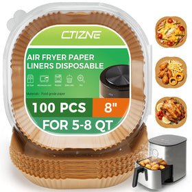 ctizne air fryer liners 8-inch square packaging in a dust-free case