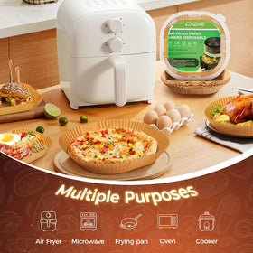 ctizne air fryer liners in use inside fryer show non-stick performance