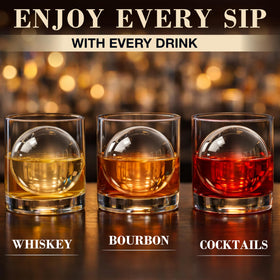 CUBARO clear ice ball maker in freezer showcases home bar-ready premium gadget.