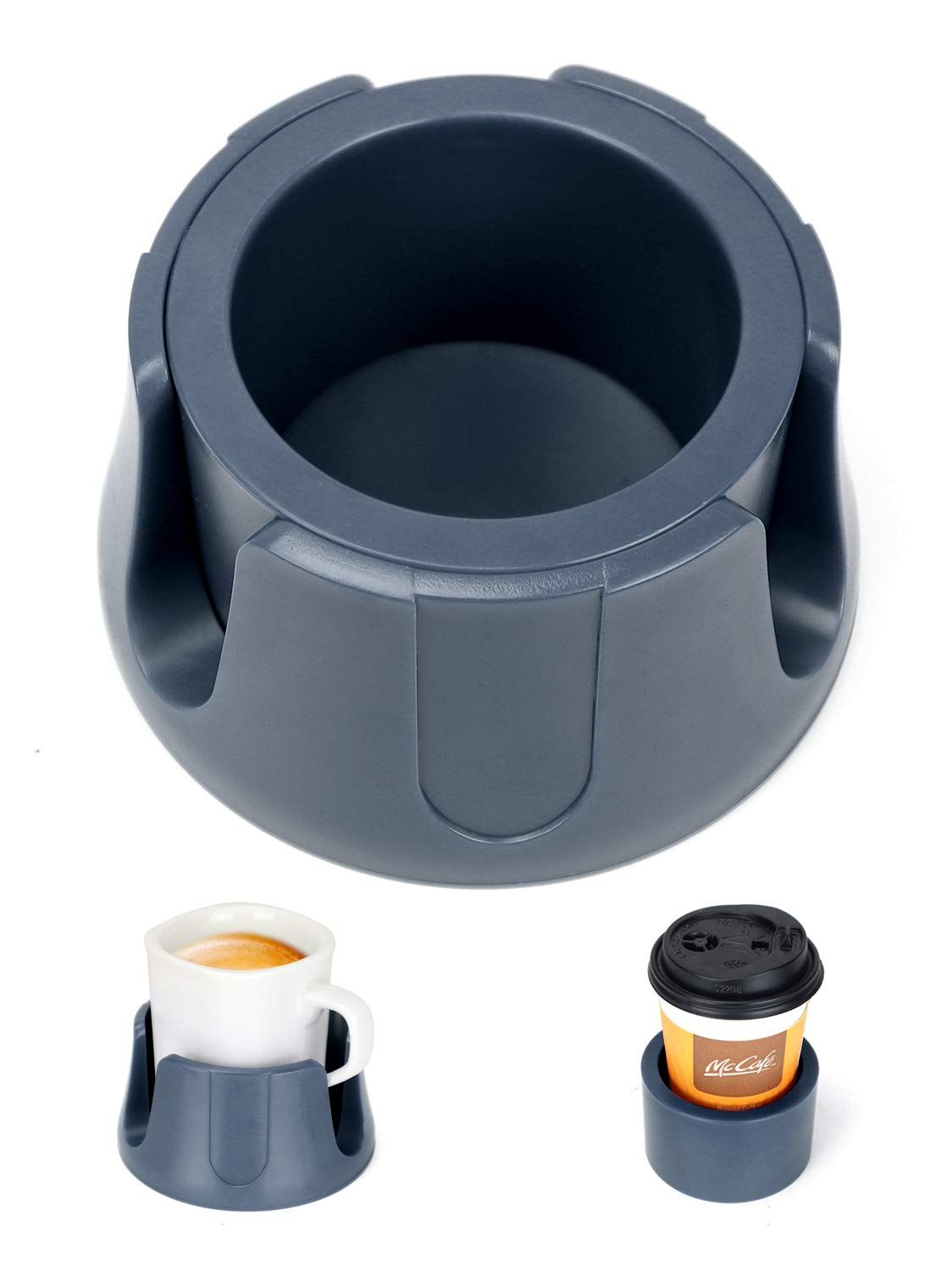 CUBE TECH anti-spill cup holder stabilizes a drink on a table