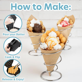 CucinaPro Bubble Waffle Maker non-stick plates for effortless release and fast cleanup.