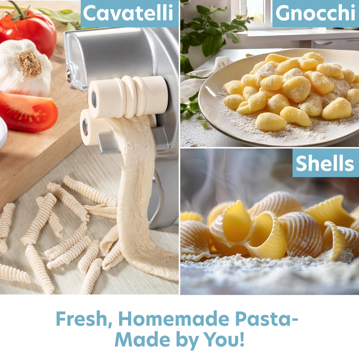 Recipe cards included with the CucinaPro Cavatelli maker
