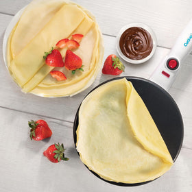 CucinaPro dipping plate ensures even batter spread for restaurant quality crepes