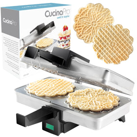 CucinaPro pizzelle maker with embossed design for authentic Italian cookies at home