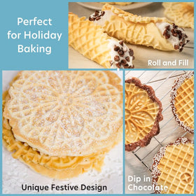 CucinaPro pizzelle maker even heat ensures consistent results