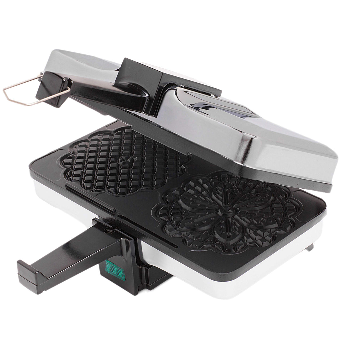 CucinaPro Pizzelle Maker provides even heating for consistent golden pizzelle.