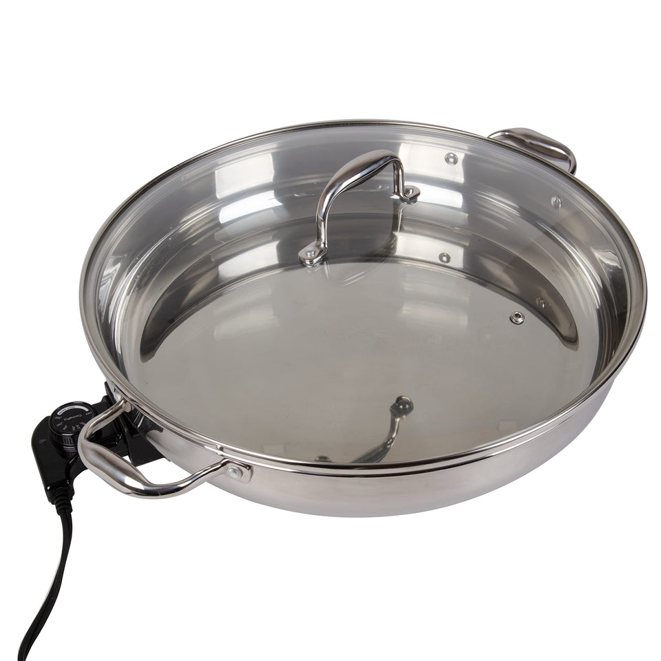 CucinaPro XL electric skillet 16 inch shown for family meals with even heating.
