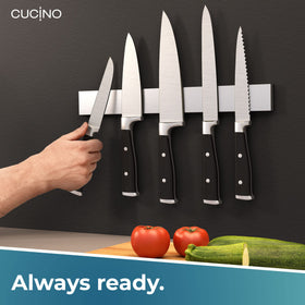 Cucino durable stainless steel construction resists daily kitchen use and adds style