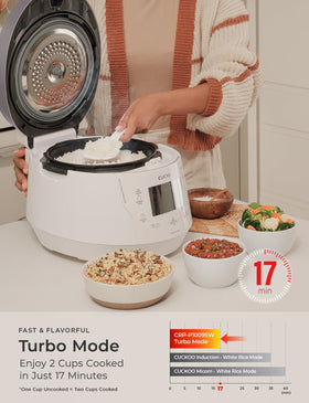CUCKOO CRP-P1009SW 20-cup cooked capacity suits large family meals.